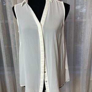 H&M Ivory Sleeveless Blouse